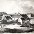 „Die Kreuz-Hütte bei Leimbach von der Mitternachtsseite“, Lithographie von H. Mützel nach F. Giebelhausen, Berlin 1837 