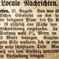 Zeitungsnotiz Erdfall Stiftsteich August 1884 (Archiv Dr. S. König) 