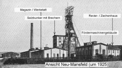 Historische Ansicht von Neu-Mansfeld (Archiv und Bearbeitung Dr. S. König)