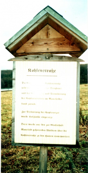 Kohlenstrasse bei Grillenberg - Infotafel (Foto Hilmar Burghardt)