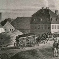 Holzkohlenwagen, Ausschnitt einer Zeichnung von Giebelhausen (Mansfeldarchiv)