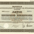 Mansfeld-Aktie 1937