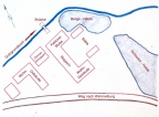 Lageplan der Neuen Hütte um 1864  (Quelle Infotafel am Standort)