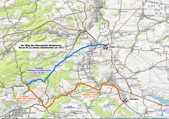 Abb 6 Der Weg des Obersdorfer Bergmanns Bruno W